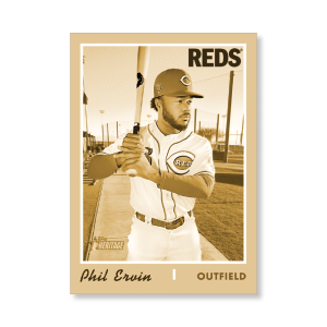 Phil Ervin 2019 Heritage High Number Base Cards Poster Gold Ed. # to 1- artbble-pos-19hbhn-1214-gold-s