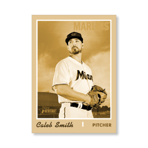Caleb Smith 2019 Heritage High Number Base Cards Poster Gold Ed. # to 1- artbble-pos-19hbhn-1224-gold-s