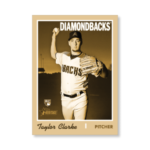 Taylor Clarke 2019 Heritage High Number Base Cards Poster Gold Ed. # to 1- artbble-pos-19hbhn-1225-gold-s
