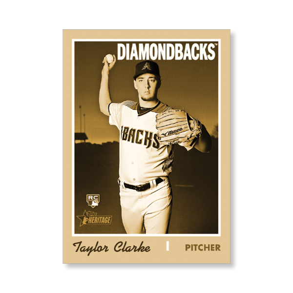 Taylor Clarke 2019 Heritage High Number Base Cards Poster Gold Ed. # to 1- artbble-pos-19hbhn-1225-gold-s