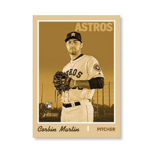 Corbin Martin 2019 Heritage High Number Base Cards Poster Gold Ed. # to 1- artbble-pos-19hbhn-1234-gold-s