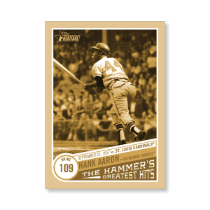 Hank Aaron 2019 Heritage High Number The Hammers Greatest Hits Poster Gold Ed. # to 1- artbble-pos-19hbhn-2101-gold-s