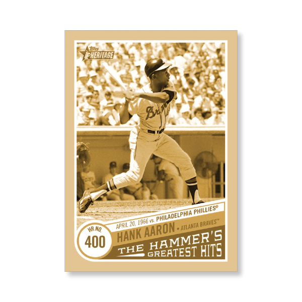 Hank Aaron 2019 Heritage High Number The Hammers Greatest Hits Poster Gold Ed. # to 1- artbble-pos-19hbhn-2106-gold-s