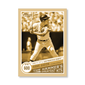 Hank Aaron 2019 Heritage High Number The Hammers Greatest Hits Poster Gold Ed. # to 1- artbble-pos-19hbhn-2108-gold-s