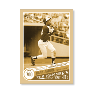 Hank Aaron 2019 Heritage High Number The Hammers Greatest Hits Poster Gold Ed. # to 1- artbble-pos-19hbhn-2109-gold-s