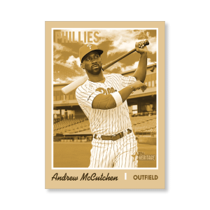 Andrew McCutchen 2019 Heritage High Number Base Card Short Printed Cards Poster Gold Ed. # to 1- artbble-pos-19hbhn-2127-gold-s