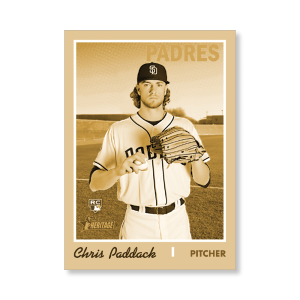 Chris Paddack 2019 Heritage High Number Base Card Short Printed Cards Poster Gold Ed. # to 1- artbble-pos-19hbhn-2128-gold-s