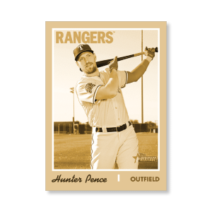 Hunter Pence 2019 Heritage High Number Base Card Short Printed Cards Poster Gold Ed. # to 1- artbble-pos-19hbhn-2129-gold-s