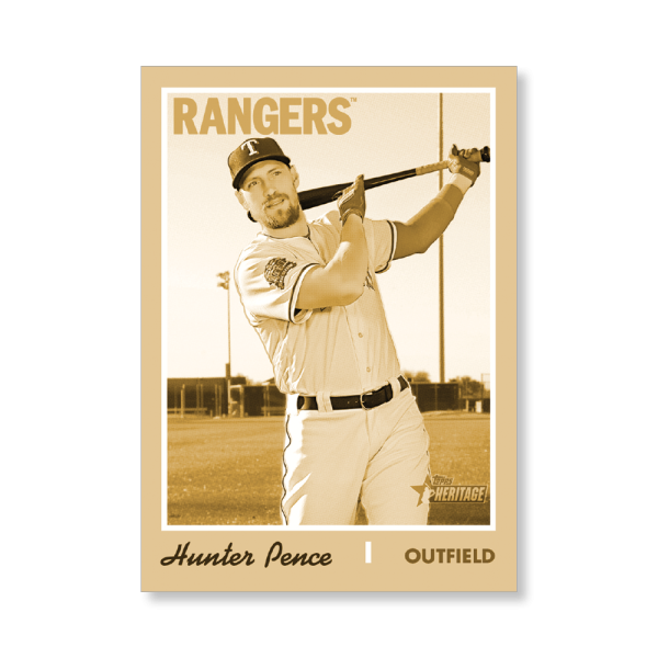 Hunter Pence 2019 Heritage High Number Base Card Short Printed Cards Poster Gold Ed. # to 1- artbble-pos-19hbhn-2129-gold-s