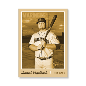 Daniel Vogelbach 2019 Heritage High Number Base Card Short Printed Cards Poster Gold Ed. # to 1- artbble-pos-19hbhn-2131-gold-s
