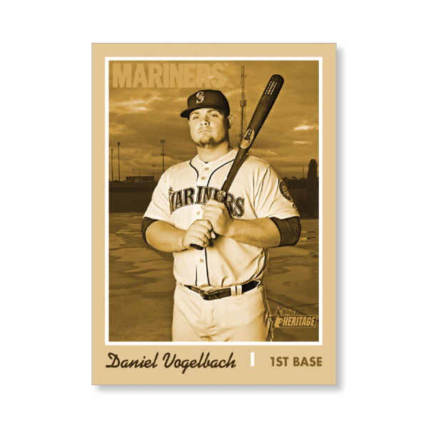 Daniel Vogelbach 2019 Heritage High Number Base Card Short Printed Cards Poster Gold Ed. # to 1- artbble-pos-19hbhn-2131-gold-s