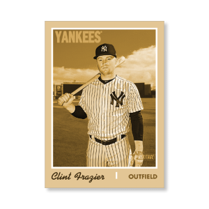 Clint Frazier 2019 Heritage High Number Base Card Short Printed Cards Poster Gold Ed. # to 1- artbble-pos-19hbhn-2133-gold-s
