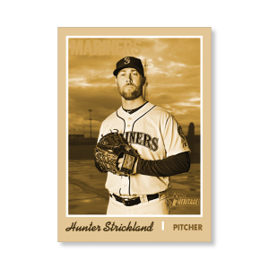 Hunter Strickland 2019 Heritage High Number Base Card Short Printed Cards Poster Gold Ed. # to 1- artbble-pos-19hbhn-2137-gold-s
