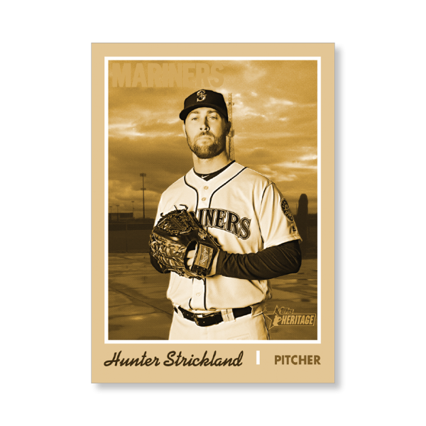 Hunter Strickland 2019 Heritage High Number Base Card Short Printed Cards Poster Gold Ed. # to 1- artbble-pos-19hbhn-2137-gold-s