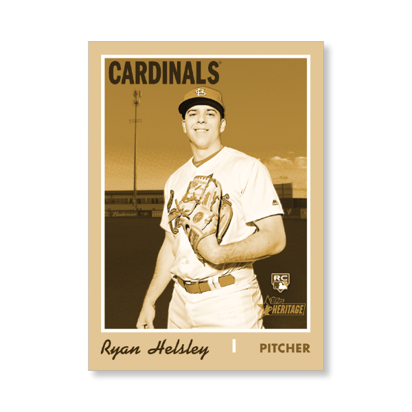 Ryan Helsley 2019 Heritage High Number Base Card Short Printed Cards Poster Gold Ed. # to 1- artbble-pos-19hbhn-2142-gold-s