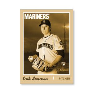 Erik Swanson 2019 Heritage High Number Base Card Short Printed Cards Poster Gold Ed. # to 1- artbble-pos-19hbhn-2143-gold-s