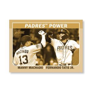 San Diego Padres 2019 Heritage High Number Combo Cards Poster Gold Ed. # to 1- artbble-pos-19hbhn-2470-gold-s