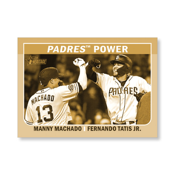 San Diego Padres 2019 Heritage High Number Combo Cards Poster Gold Ed. # to 1- artbble-pos-19hbhn-2470-gold-s