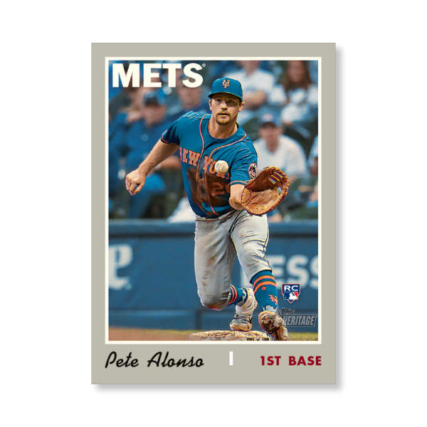 Pete Alonso 2019 Heritage High Number Action Image Variations Poster # to 99- artbble-pos-19hbhn-2502-s