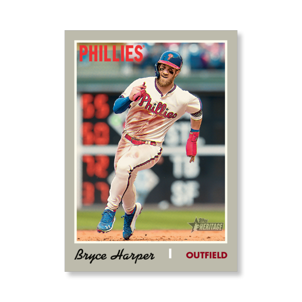 Bryce Harper 2019 Heritage High Number Action Image Variations Poster # to 99- artbble-pos-19hbhn-2505-s