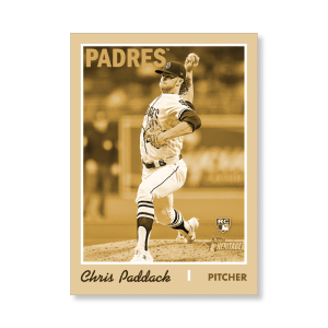 Chris Paddack 2019 Heritage High Number Action Image Variations Poster Gold Ed. # to 1- artbble-pos-19hbhn-2509-gold-s