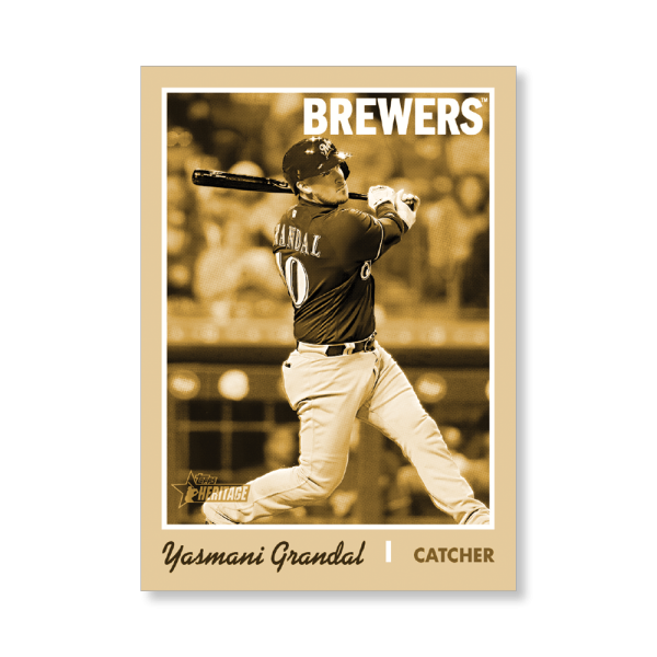 Yasmani Grandal 2019 Heritage High Number Action Image Variations Poster Gold Ed. # to 1- artbble-pos-19hbhn-2516-gold-s