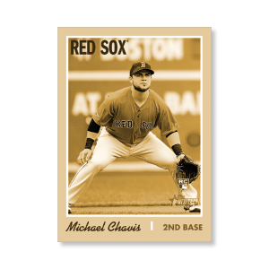 Michael Chavis 2019 Heritage High Number Action Image Variations Poster Gold Ed. # to 1- artbble-pos-19hbhn-2526-gold-s