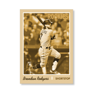 Brendan Rodgers 2019 Heritage High Number Action Image Variations Poster Gold Ed. # to 1- artbble-pos-19hbhn-2528-gold-s