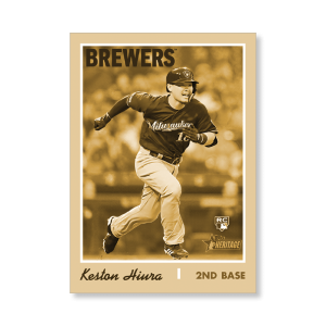 Keston Hiura 2019 Heritage High Number Action Image Variations Poster Gold Ed. # to 1- artbble-pos-19hbhn-2529-gold-s