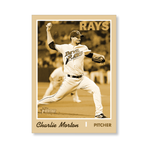 Charlie Morton 2019 Heritage High Number Throwback Uniforms Poster Gold Ed. # to 1- artbble-pos-19hbhn-2600-gold-s