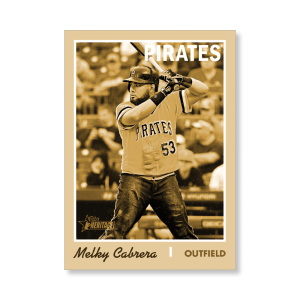 Melky Cabrera 2019 Heritage High Number Throwback Uniforms Poster Gold Ed. # to 1- artbble-pos-19hbhn-2607-gold-s