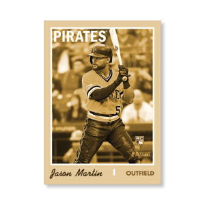 Jason Martin 2019 Heritage High Number Throwback Uniforms Poster Gold Ed. # to 1- artbble-pos-19hbhn-2609-gold-s