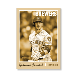 Yasmani Grandal 2019 Heritage High Number Throwback Uniforms Poster Gold Ed. # to 1- artbble-pos-19hbhn-2611-gold-s