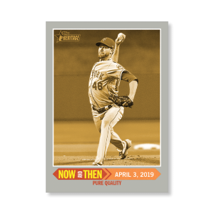Jacob deGrom 2019 Heritage High Number Now and Then Poster Gold Ed. # to 1- artbble-pos-19hbhn-2654-gold-s