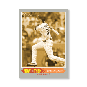 Cody Bellinger 2019 Heritage High Number Now and Then Poster Gold Ed. # to 1- artbble-pos-19hbhn-2662-gold-s
