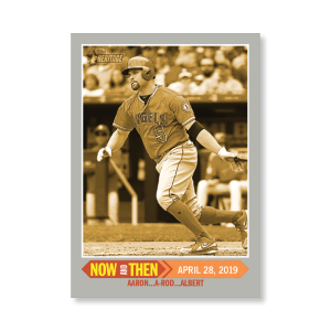 Albert Pujols 2019 Heritage High Number Now and Then Poster Gold Ed. # to 1- artbble-pos-19hbhn-2664-gold-s