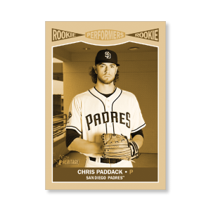 Chris Paddack 2019 Heritage High Number Rookie Performers Poster Gold Ed. # to 1- artbble-pos-19hbhn-2673-gold-s