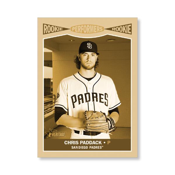 Chris Paddack 2019 Heritage High Number Rookie Performers Poster Gold Ed. # to 1- artbble-pos-19hbhn-2673-gold-s