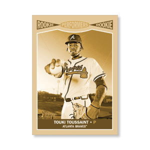 Touki Toussaint 2019 Heritage High Number Rookie Performers Poster Gold Ed. # to 1- artbble-pos-19hbhn-2682-gold-s