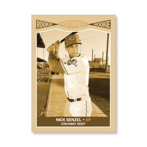 Nick Senzel 2019 Heritage High Number Rookie Performers Poster Gold Ed. # to 1- artbble-pos-19hbhn-2685-gold-s