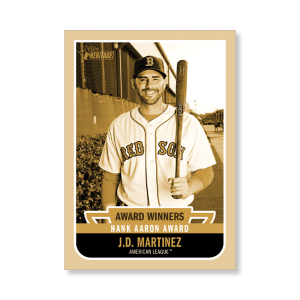 J.D. Martinez 2019 Heritage High Number Award Winners Poster Gold Ed. # to 1- artbble-pos-19hbhn-3408-gold-s