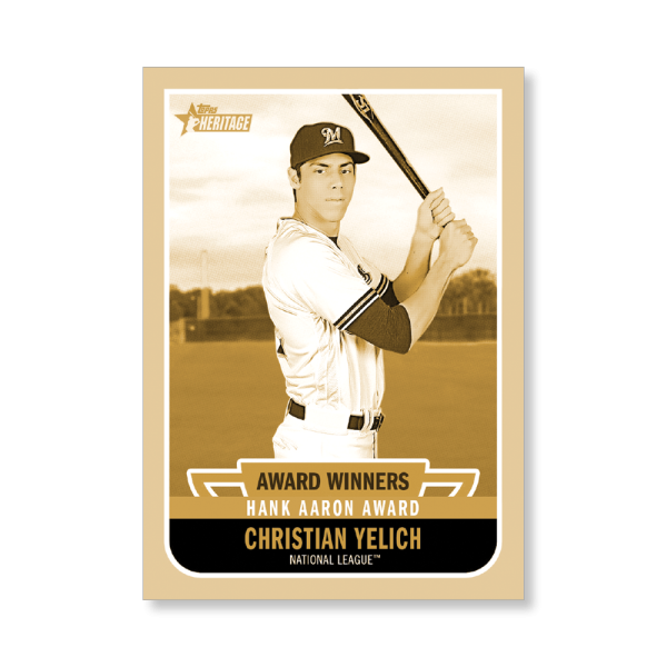 Christian Yelich 2019 Heritage High Number Award Winners Poster Gold Ed. # to 1- artbble-pos-19hbhn-3409-gold-s