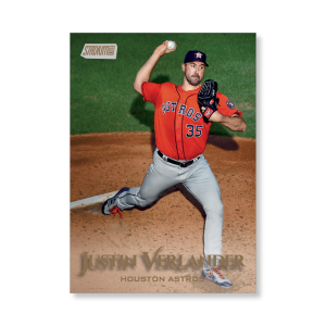 Justin Verlander 2019 Topps Stadium Club Baseball Base Cards Poster Gold Ed. # to 1- artbble-pos-19scbb-1009-gold-s