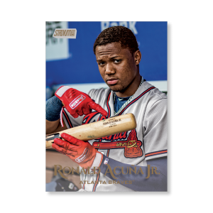 Ronald Acuña Jr. 2019 Topps Stadium Club Baseball Base Cards Poster Gold Ed. # to 1- artbble-pos-19scbb-1010-gold-s