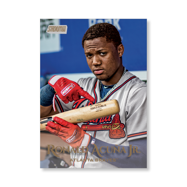 Ronald Acuña Jr. 2019 Topps Stadium Club Baseball Base Cards Poster Gold Ed. # to 1- artbble-pos-19scbb-1010-gold-s