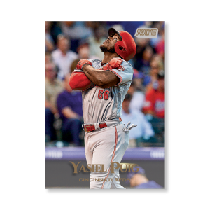 Yasiel Puig 2019 Topps Stadium Club Baseball Base Cards Poster Gold Ed. # to 1- artbble-pos-19scbb-1084-gold-s
