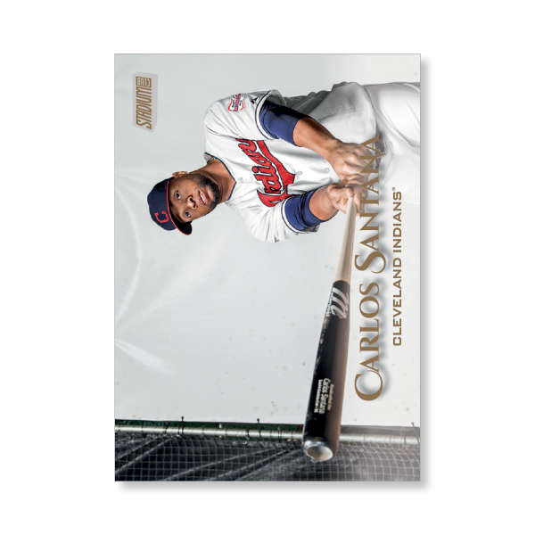 Carlos Santana 2019 Topps Stadium Club Baseball Base Cards Poster Gold Ed. # to 1- artbble-pos-19scbb-1093-gold-s