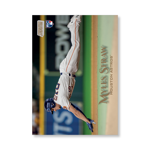 Myles Straw 2019 Topps Stadium Club Baseball Base Cards Poster Gold Ed. # to 1- artbble-pos-19scbb-1214-gold-s