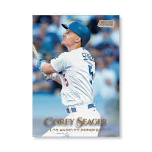 Corey Seager 2019 Topps Stadium Club Baseball Base Cards Poster Gold Ed. # to 1- artbble-pos-19scbb-1229-gold-s
