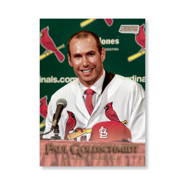 Paul Goldschmidt 2019 Topps Stadium Club Baseball Base Card Variations Poster Gold Ed. # to 1- artbble-pos-19scbb-3249-gold-s